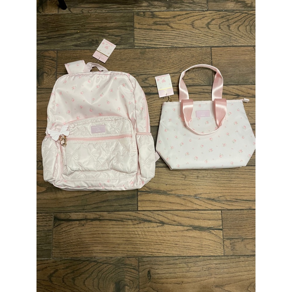LoveShackFancy x Yoobi Pink Floral Backpack and Insulated Lunch Bag Set NWT